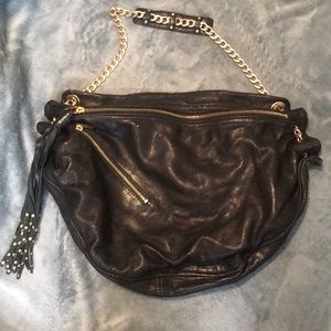 Black leather purse